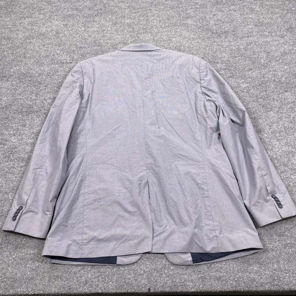 Banana Republic Blazer Jacket Mens 46 Long Slim Gray Cotton‎ Notch Lapel